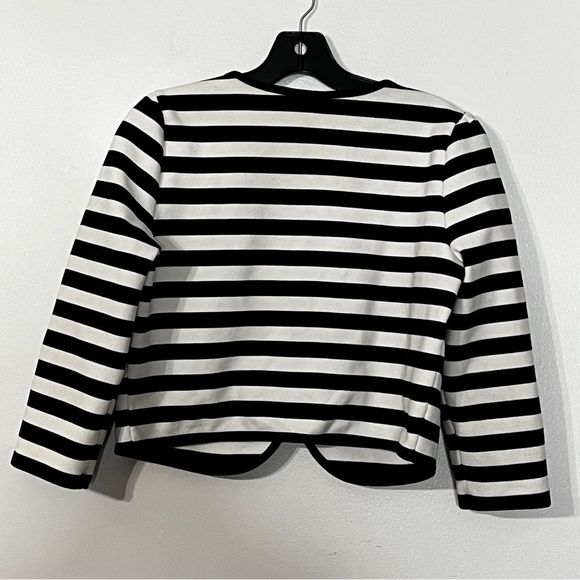 Inc Military Band Knit Black White Stripe Jacket - Picture 3 of 4